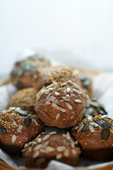 Homemade bread rolls also called rolls made from wholegrain whole-grain ingredients 