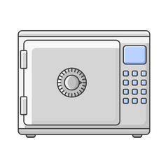 Safe icon for storage of securities and documents. Vector illustration on white background