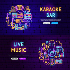 Naklejka premium Music Website Banners