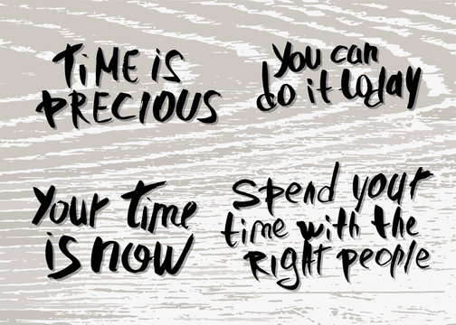 You time is now vector handwritten lettering.