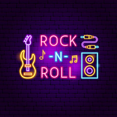 Fototapeta premium Rock N Roll Neon Sign