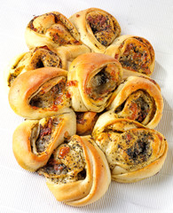 ITALIAN MOZARELLA AND BASIL STROMBOLI BREAD CUT OUT