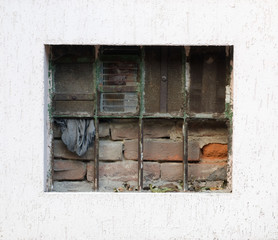 Old  window on the wall