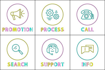 Promotion of goods posters set vector illustration