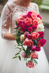 beautiful photo closeup wedding flower bouquet