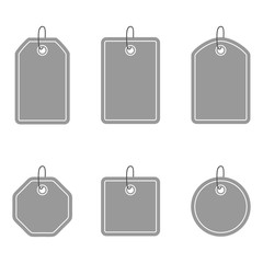Set of template tags, labels and stickers. Vector collection of various gift tags, labels in flat style