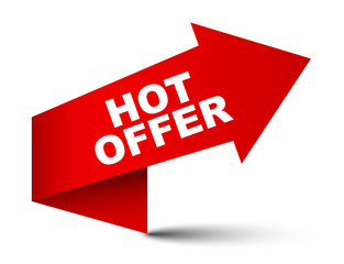 red vector banner hot offer