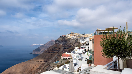 Fototapeta na wymiar Cityscape on the island of Santorini, Greece