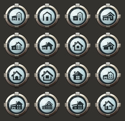 house type icon set