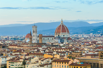 Fototapeta na wymiar Firenze cityscape. Florence panorama view from Piazzale Michelangelo.