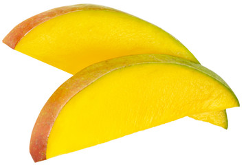 TWO MANGO SEGMENTS CUT OUT