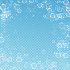 Random soap bubbles abstract background. Blowing b
