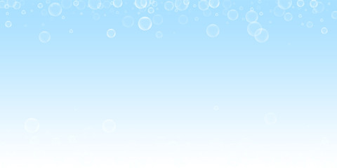 Random soap bubbles abstract background. Blowing b