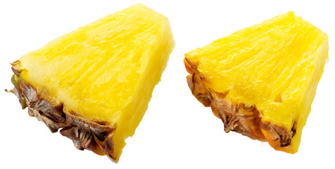 TWO PINEAPPLE SEGMENTS CUT OUT