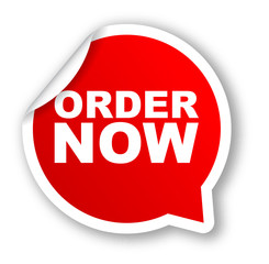 red vector banner order now