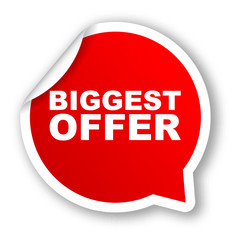 red vector banner biggest offer