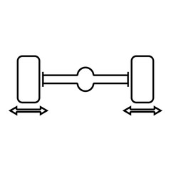 Fix car wheels Computer wheel balancer icon black color illustration  outline