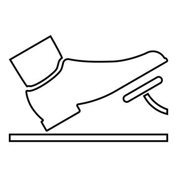 Foot Pushing The Pedal Gas Pedal Brake Pedal Auto Service Concept Icon Black Color Illustration  Outline