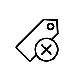 Price Tag icon. Commerce And Shopping.  Shopping Label sign. Close icon