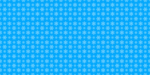 Winter pattern for Christmas and New Year holidays, white snowflakes on a blue background_