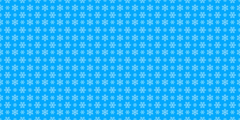 Winter pattern for Christmas and New Year holidays, white snowflakes on a blue background_