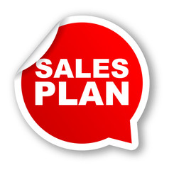 red vector banner sales plan
