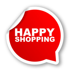 red vector banner happy shopping