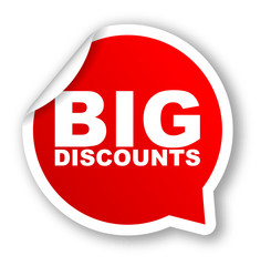red vector banner big discounts