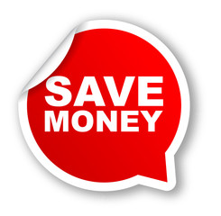 red vector banner save money