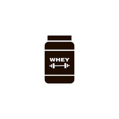 whey protein bottle icon vector. flat design