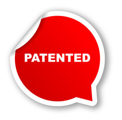 red vector banner patented