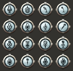 Microphone icons set