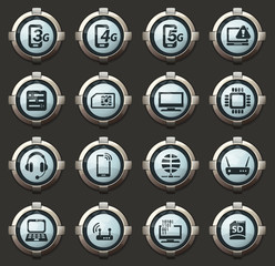Mobile connection icons set