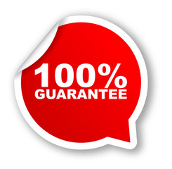 red vector banner 100% guarantee
