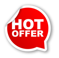 red vector banner hot offer