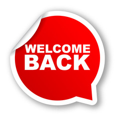 red vector banner welcome back