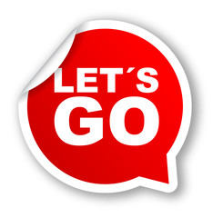 red vector banner lets go