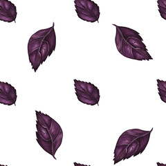 Vegan watercolor seamless pattern by purple basil