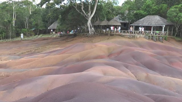Island of Mauritius. The colored lands of Chamarel.