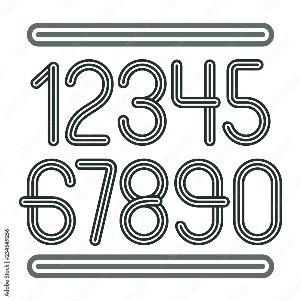 Poster vector trendy numbers collection. retro numerals from 0 to 9 best for use in poster creation. made w