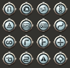 Road icons set