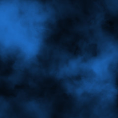 Blue fog and mist effect on black stage studio showcase room background.