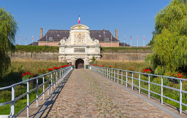 Gate in the old fortress. Lille, France.