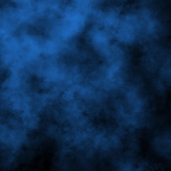 Fototapeta premium Blue fog and mist effect on black stage studio showcase room background.
