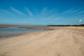 Lone Stretch of Beach in the Northeast Part of Brazil known as the Coral Coast in the State of Alagoas 