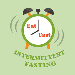 Intermittent fasting diet, time restricted eating. Vector illustration. - 234553007