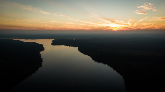 Sunset sailing in masuria, poland
