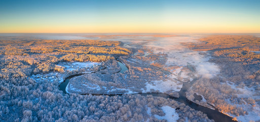 Winter aerial panorama