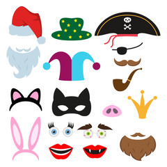 Set of different piece photo booth props.