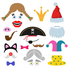 Set of different piece photo booth props.